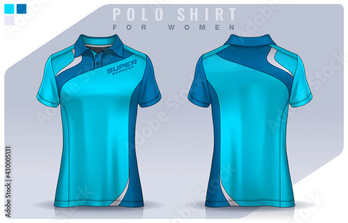 t-shirt sport design for women,  Jersey mockup.  Polo Uniform template.