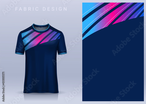 Fabric textile design for Sport t-shirt, Soccer jersey mockup for football club. uniform front view.