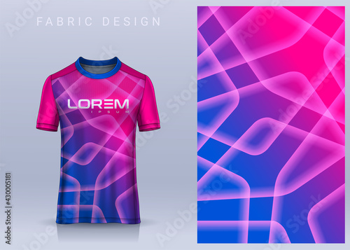 Fabric textile design for Sport t-shirt, Soccer jersey mockup for football club. uniform front view.