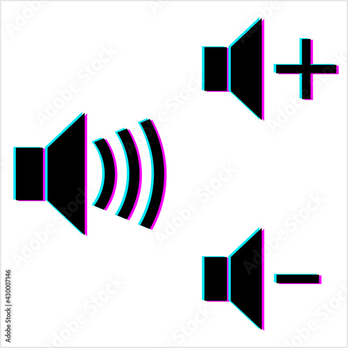 Speaker Glitch Icon, Loud Speaker Device