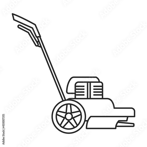 Lawn mower vector outline icon. Vector illustration lawnmower on white background. Isolated outline illustration icon of lawn mower .