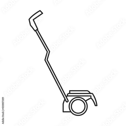 Lawn mower vector outline icon. Vector illustration lawnmower on white background. Isolated outline illustration icon of lawn mower .