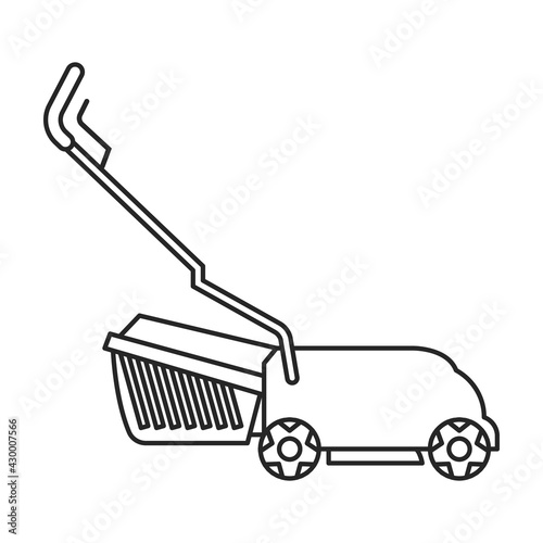 Lawn mower vector outline icon. Vector illustration lawnmower on white background. Isolated outline illustration icon of lawn mower .