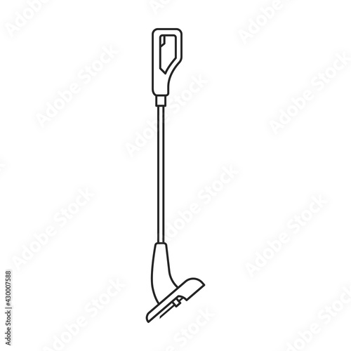 Lawn mower vector outline icon. Vector illustration lawnmower on white background. Isolated outline illustration icon of lawn mower .