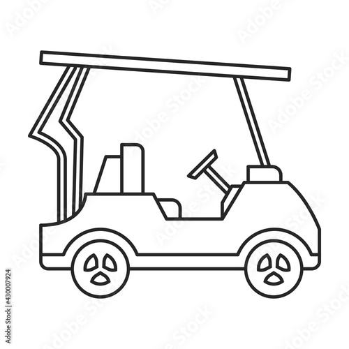 Golf cart vector outline icon. Vector illustration buggy car on white background. Isolated outline illustration icon of golf cart .