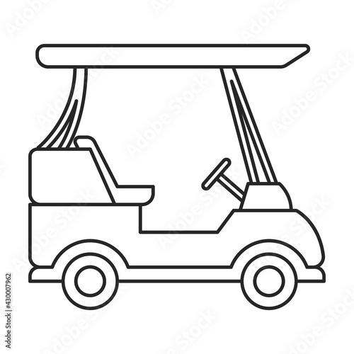 Golf cart vector outline icon. Vector illustration buggy car on white background. Isolated outline illustration icon of golf cart .