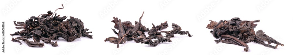 Black tea isolated on white background close up Black tea isolated on white background close up
