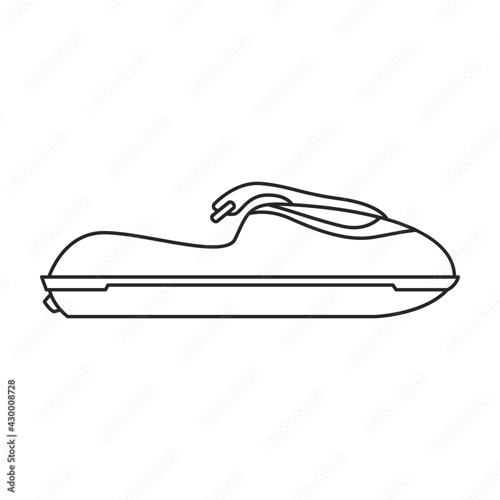 Jet ski vector outline icon. Vector illustration jetski on white background. Isolated outline illustration icon of jet ski . Jet ski vector outline icon. Vector illustration jetski on white background. Isolated outline illustration icon of jet ski .