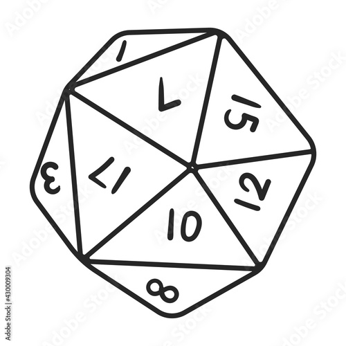 Dice vector outline icon. Vector illustration cube game on white background. Isolated outline illustration icon of dice .