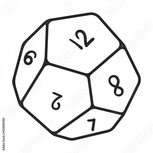Dice vector outline icon. Vector illustration cube game on white background. Isolated outline illustration icon of dice .