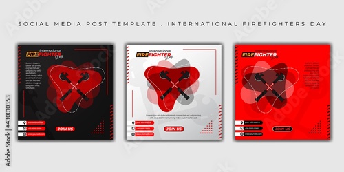 International firefighters day design. set of social media post template design