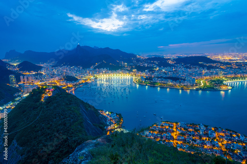 
View from Pan de azucar, overlooking Botafogo and Flamengo beaches as well as the Christ de Redeemer statue