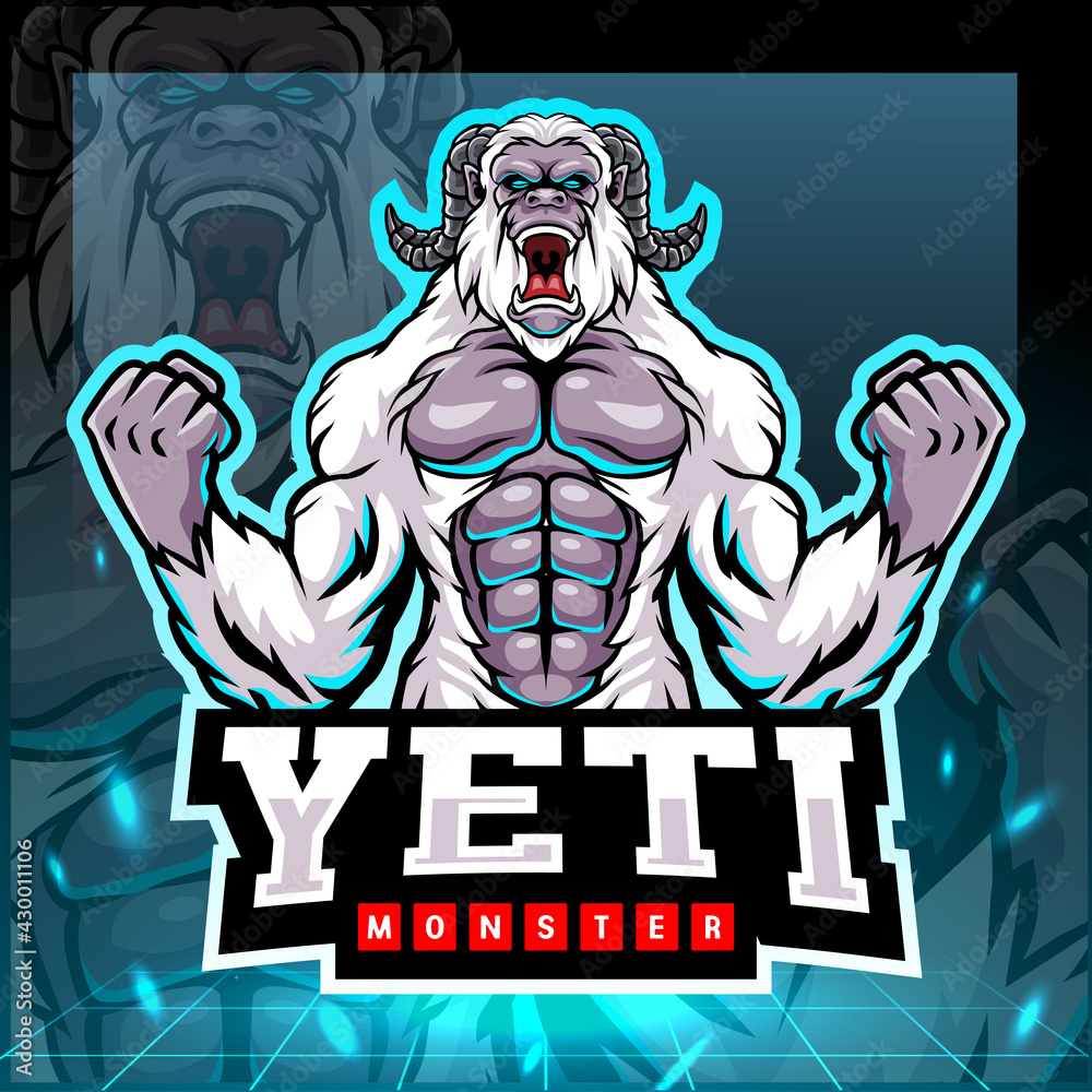 Yeti monster mascot. esport logo design
