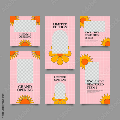 pastel retro fashion sale social media post template, suitable for sales or business promotion