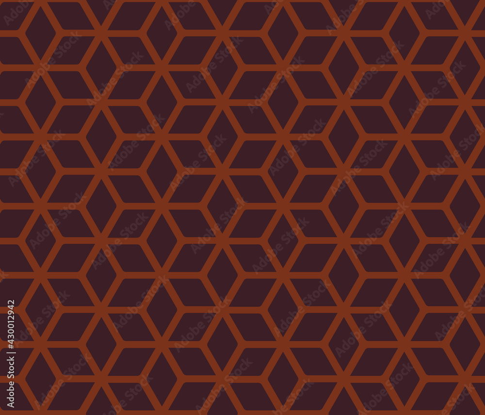 Vector geometric pattern with mosaic grid. Rhomb seamless background. Chocolate brown colors. Retro pattern. Vector geometric pattern with mosaic grid. Rhomb seamless background. Chocolate brown colors. Retro pattern.