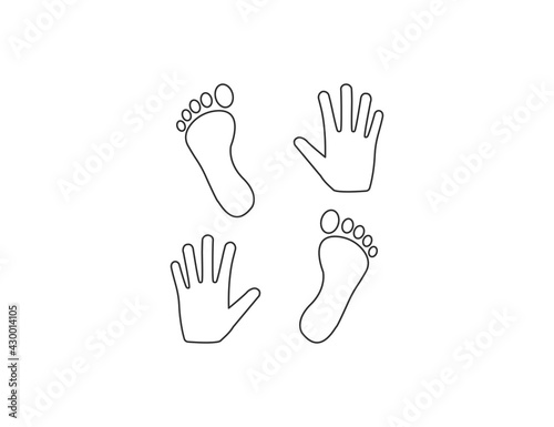 Human hand foot icon, print. Vector illustration.