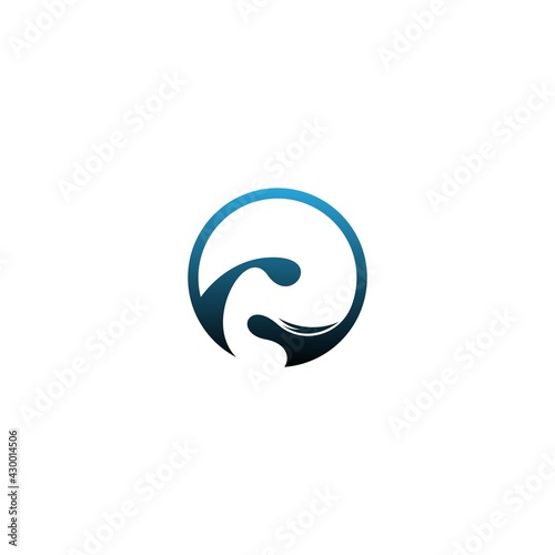 Wave icon logo simple design template vector © xbudhong