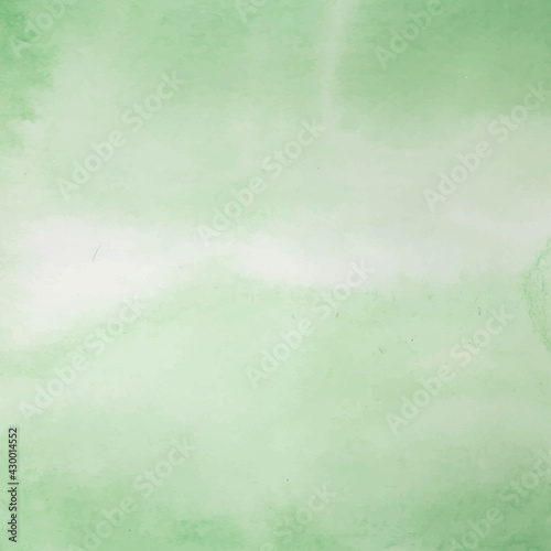 Green mint watercolor background. Colorful texture banner with free copy space for your graphic design or text. Vector illustrator. Ethereal colors. Subtle and delicate surface.