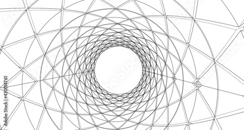city abstract architecture cylindrical tower 3d rendering