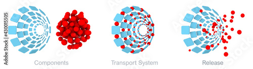 Iron isomaltoside transport system scheme. A novel intravenous iron oligosaccharide for treatment of iron deficiency in patients with chronic diseases. 3D rendering medical illustration