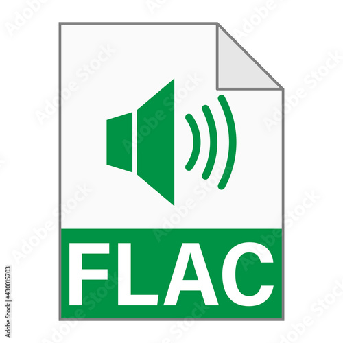 Modern flat design of FLAC file icon for web