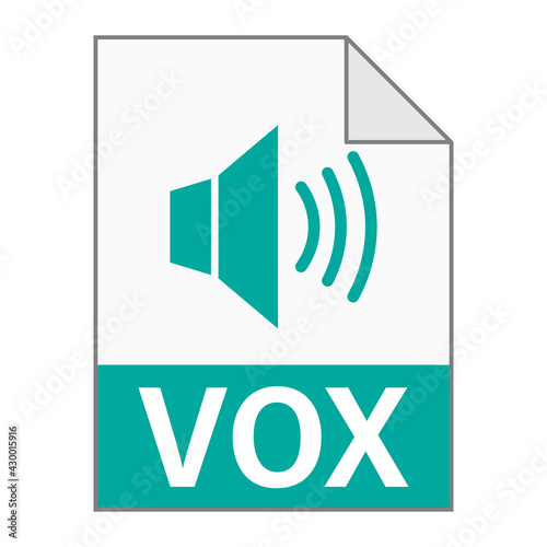 Modern flat design of VOX file icon for web
