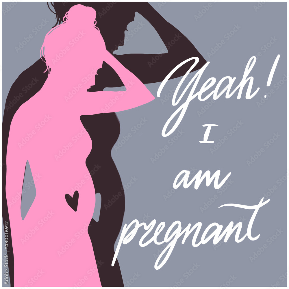 Yeah i am pregnant hand drawn illustration with lettering pregnancy. Planning of pregnancy Line art. Hand holding ovulation or pregnancy test vector illustration. For cards, posters, decor it can be Yeah i am pregnant hand drawn illustration with lettering pregnancy. Planning of pregnancy Line art. Hand holding ovulation or pregnancy test vector illustration. For cards, posters, decor it can be