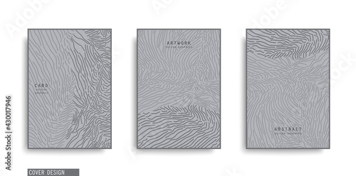 Creative covers with hand drawn doodle composition. Minimal trendy style. Chaotic thin line art print design. Vector poster layout