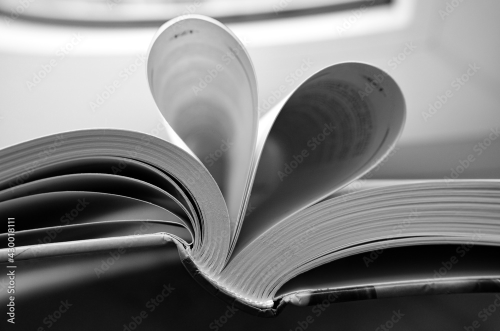 heart shaped book - obrazy, fototapety, plakaty 