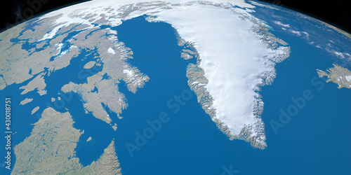 Baffin Sea in planet earth, aerial photo