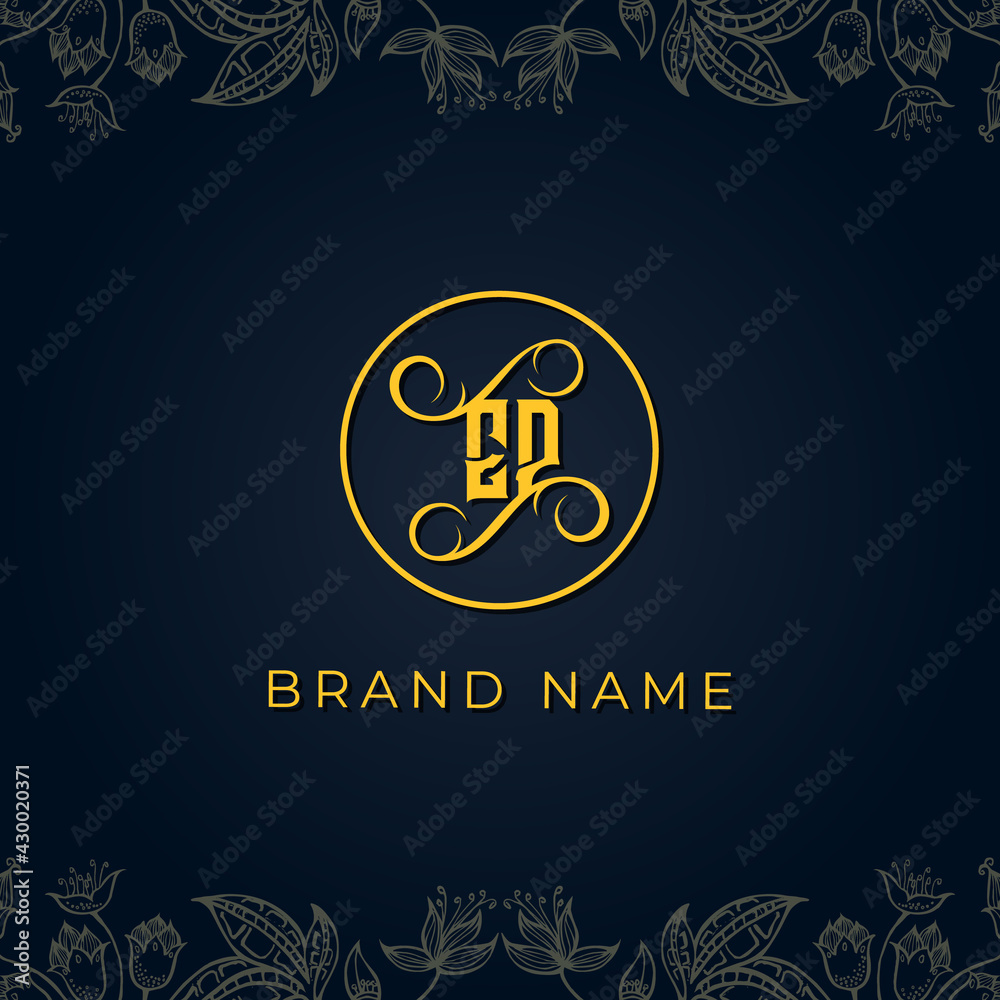 Royal luxury letter EP logo.