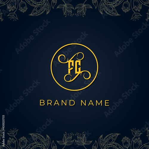 Royal luxury letter FC logo.