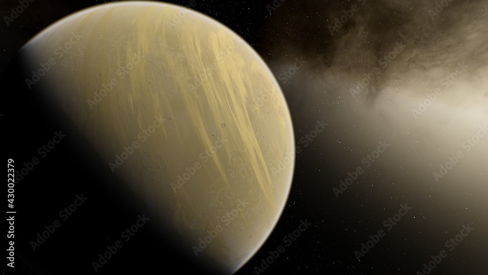 Naklejka premium earth-like planet in far space, planets background 3d render
