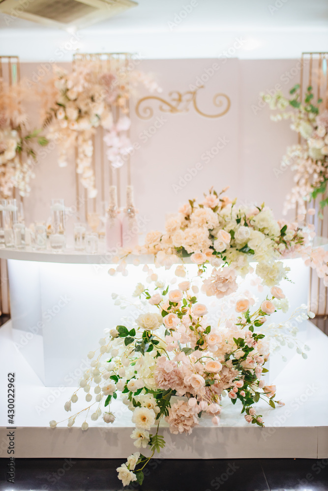 wedding interior with flowers wedding interior with flowers