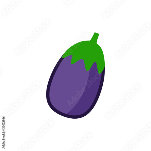 eggplant vegetable icon over white background, colorful design, vector illustration