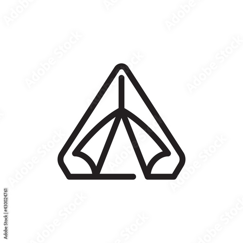 Tent Icon Design Vector Symbol Camp Travel Event. Camping tent at outdoor camp or tipi, teepee flat icon for apps and websites
