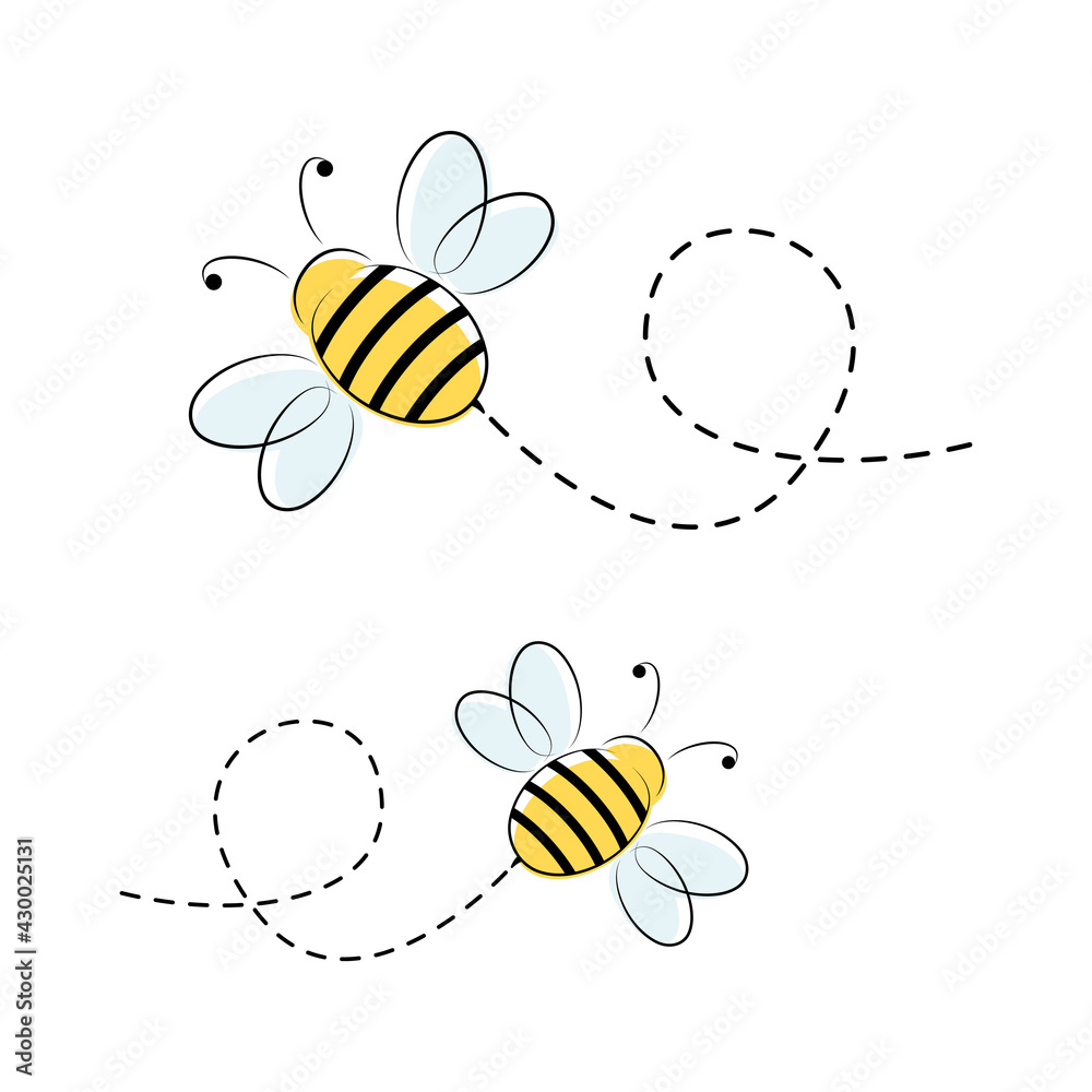 cute flying bee clipart