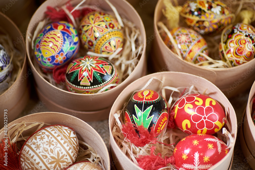 Easter eggs with traditional Ukrainian pattern