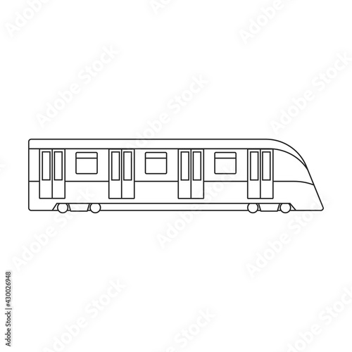Subway vector outline icon. Vector illustration cargo on white background. Isolated outline illustration icon of subway.