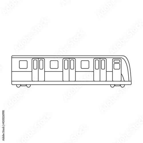 Subway vector outline icon. Vector illustration cargo on white background. Isolated outline illustration icon of subway.