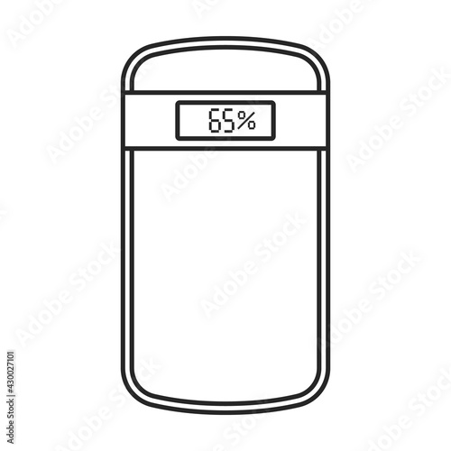 Power bank vector outline icon. Vector illustration power bank on white background. Isolated outline illustration icon of charger.