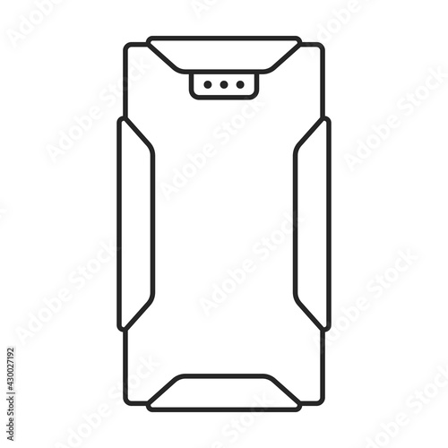 Power bank vector outline icon. Vector illustration power bank on white background. Isolated outline illustration icon of charger.