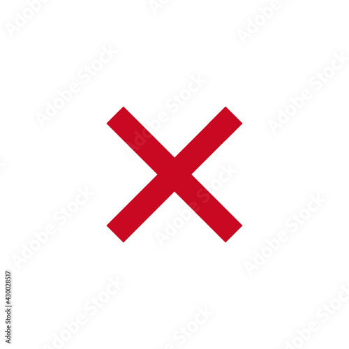 X Mark. Rejected sign. Ban close sign. Stock Vector illustration isolated on white background.