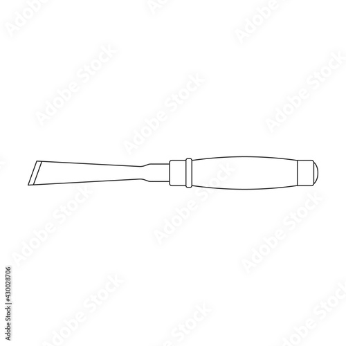 Chisel vector outline icon. Vector illustration tool on white background. Isolated outline illustration icon of chisel .