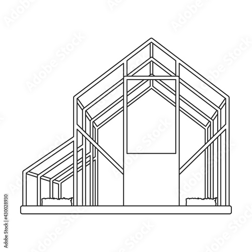 Greenhouse vector outline icon. Vector illustration greenhouse on white background. Isolated outline illustration icon of glasshouse .