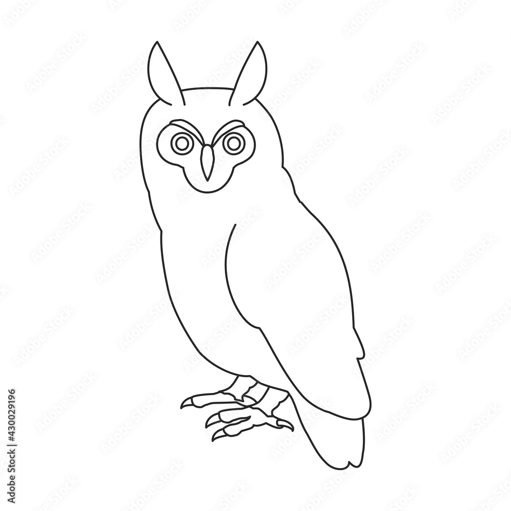 Owl vector outline icon. Vector illustration bird on white background. Isolated outline illustration icon of owl . Owl vector outline icon. Vector illustration bird on white background. Isolated outline illustration icon of owl .