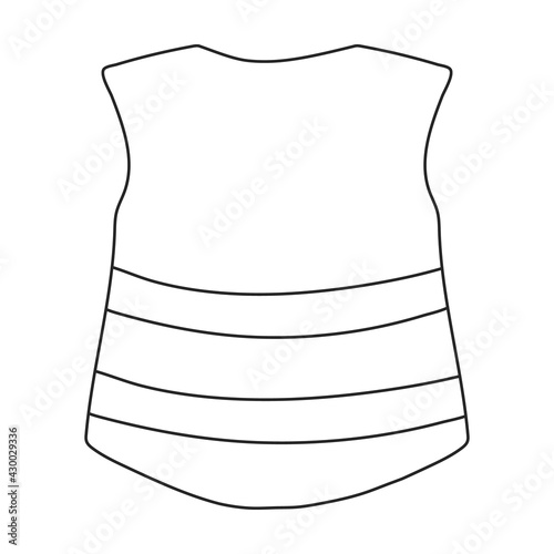 Vest safety vector outline icon. Vector illustration jacket reflective on white background. Isolated outline illustration icon of vest safety,