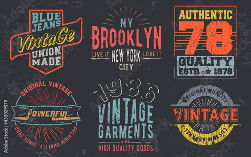 Vintage design print for t-shirt stamp, tee applique, fashion typography, badge, label clothing, jeans, and casual wear. Vector illustration