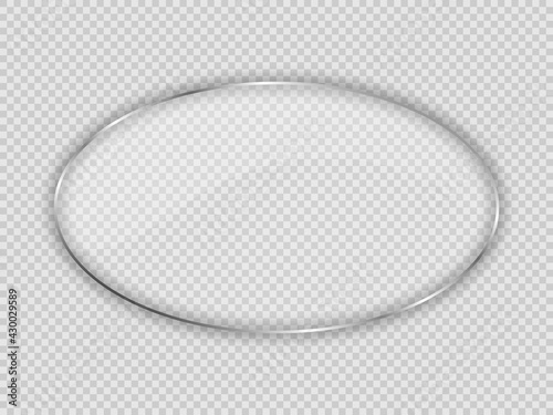 Glass plate in oval frame