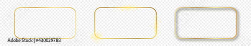 Gold glowing rounded rectangular frame